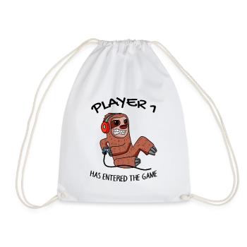 First Baby Player 1 Pregnant Baby Sloth - Drawstring Bag - white - Front
