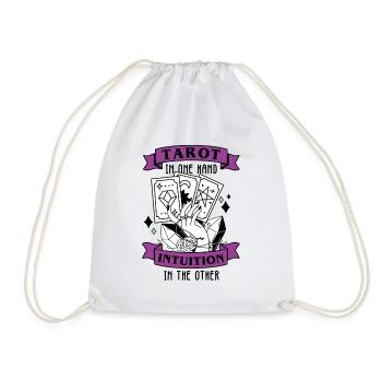 Divination Intuition Tarot Cards Fortune Telling - Drawstring Bag - white - Front