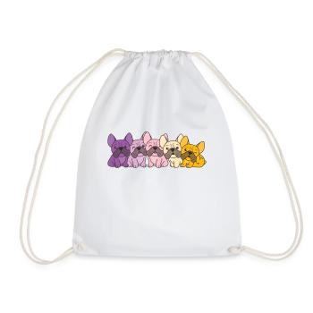trixic Flag French Bulldog Pride LGBTQ Dogs - Drawstring Bag - white - Front