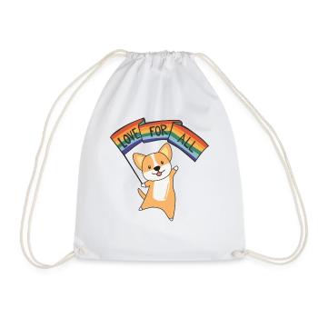 Rainbow Flag Gay Pride LGBTQ Corgi süße Hunde - Turnbeutel - Weiß - Vorne