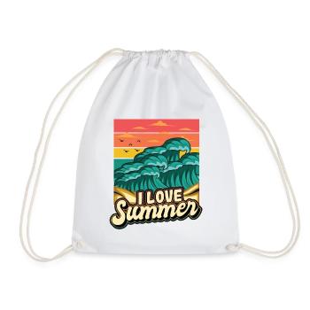 I Love Summer Vacation Hello Summer Surfen - Turnbeutel - Weiß - Vorne