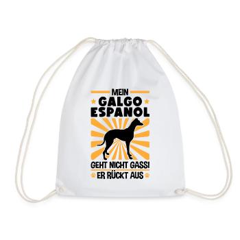 Galgo Espanol Gassi gehen Windhund - Turnbeutel - Weiß - Vorne