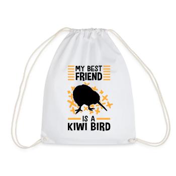 My best friend is a kiwi bird - Drawstring Bag - white - Front