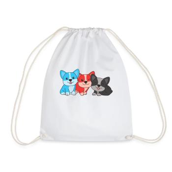 Polyamory Flag Corgi Pride LGBTQ süße Hunde - Turnbeutel - Weiß - Vorne