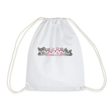 Demigirl Flag Corgi Pride LGBTQ cute dogs - Drawstring Bag - white - Front