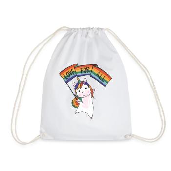 Rainbow Flag Gay Pride LGBTQ Einhorn süße Tiere - Turnbeutel - Weiß - Vorne