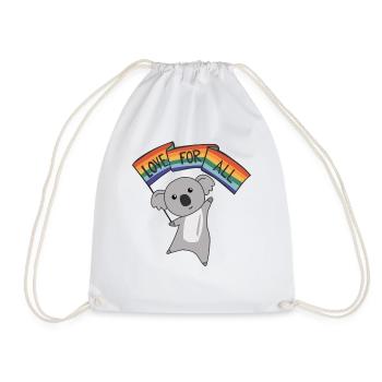 Rainbow Flag Gay Pride LGBTQ Koala süße Tiere - Turnbeutel - Weiß - Vorne