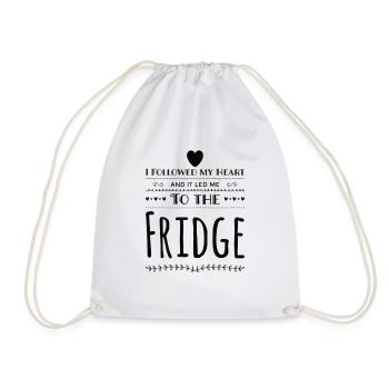 I Followed My Heart And It Led Me To The Fridge - Drawstring Bag - white - Front