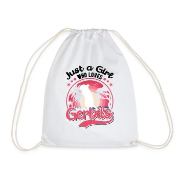 Juste une fille qui aime Gerbils Mädchen Rennmaus - Sac de sport léger - blanc - Devant