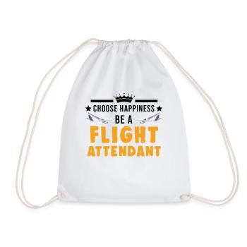Flight Attendant Gift Flight Attendant - Drawstring Bag - white - Front