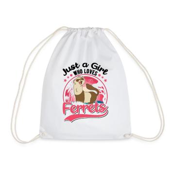 Juste une fille qui aime Les furets Frettchen - Sac de sport léger - blanc - Devant