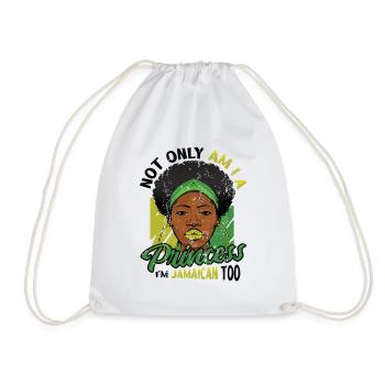 Jamaican Princess, I am Jamaican. - Drawstring Bag - white - Front