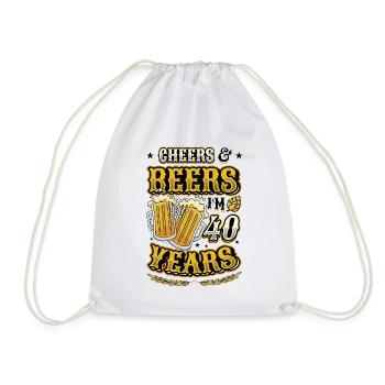 Acclamations et bière J’ai 40 ans - Sac de sport léger - blanc - Devant
