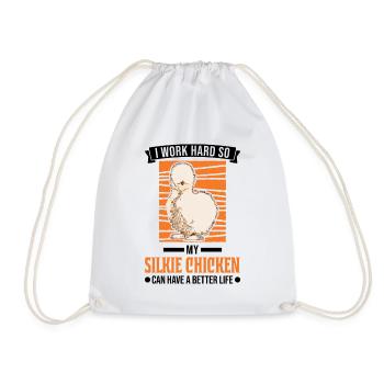 Silk Chicken Cadeau Silkie Chicken Silkie Chicken - Sac de sport léger - blanc - Devant