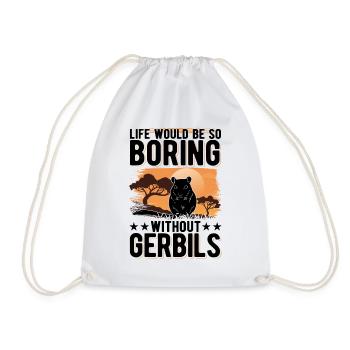 Gerbil Gift Racing Rat Germesau - Drawstring Bag - white - Front