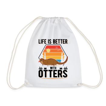 La vie est meilleure avec Otters Otter Sea Otter - Sac de sport léger - blanc - Devant