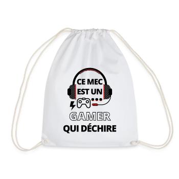 Ce mec est un gamer qui déchire rouge - Sac de sport léger - blanc - Devant