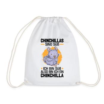 Chinchillas sind süß Wollmaus Chinchilla - Turnbeutel - Weiß - Vorne