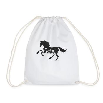 Chevaux Fille Cavalier Chevaux - Sac de sport léger - blanc - Devant