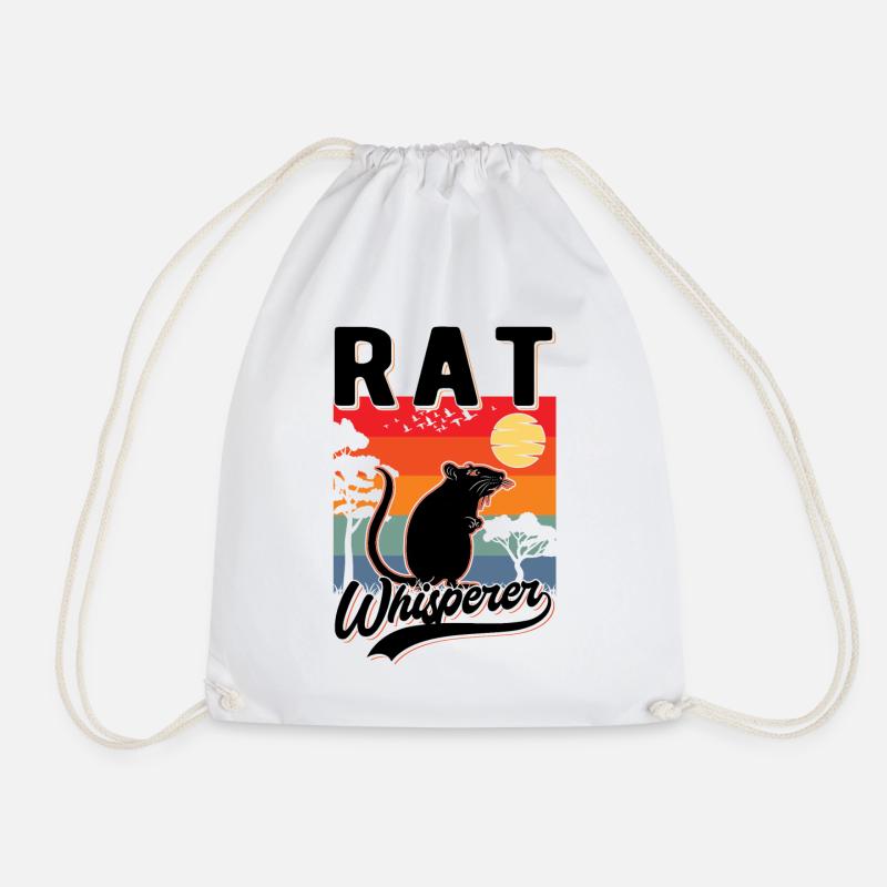 Rattenflüsterer Ratte Geschenk - Turnbeutel - Weiß