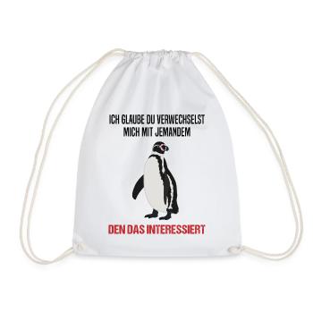 Pinguin Sarkastischer Spruch Lustiges Geschenk - Turnbeutel - Weiß - Vorne