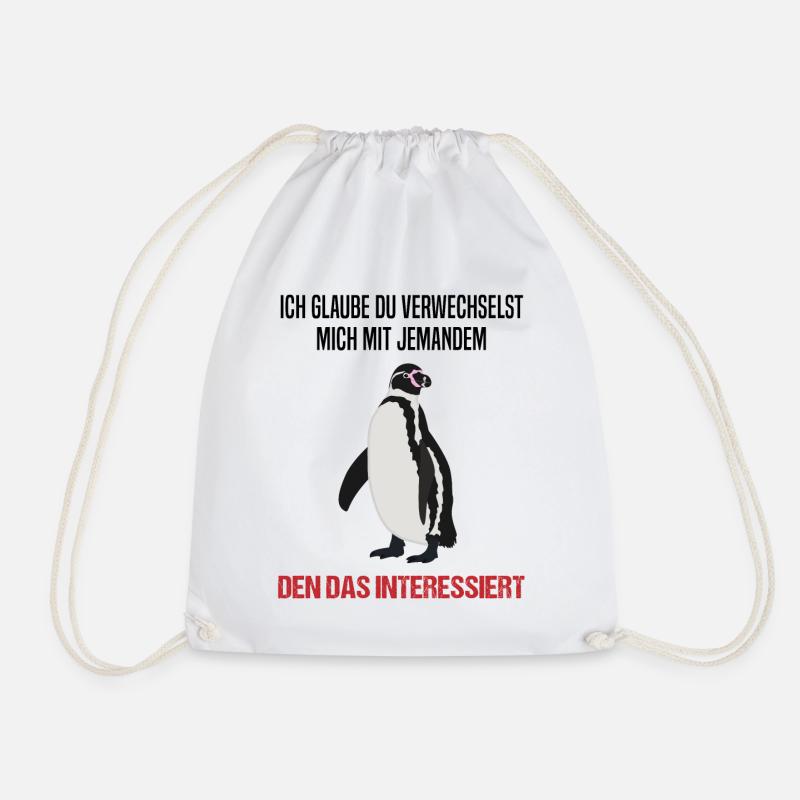 Pinguin Sarkastischer Spruch Lustiges Geschenk - Turnbeutel - Weiß