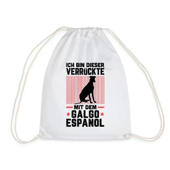 Ich bin der Verrückte mit dem Galgo Espanol - Turnbeutel - Weiß - Vorne