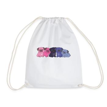 Omnisexual Flag Pug Pride LGBTQ cute dogs - Drawstring Bag - white - Front