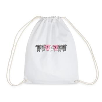 Demigirl Flag Pride LGBTQ Cute Koala - Drawstring Bag - white - Front