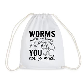 Worms me rend heureux vous pas tellement - - Sac de sport léger - blanc - Devant