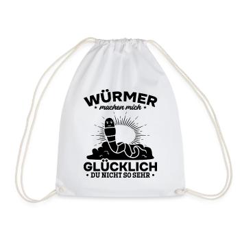 Würmer machen mich glücklich Du nicht so sehr - Turnbeutel - Weiß - Vorne