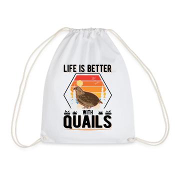 La vie est meilleure avec Cailles Caille - Sac de sport léger - blanc - Devant