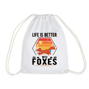 Life is better with Foxes Fuchs - Turnbeutel - Weiß - Vorne