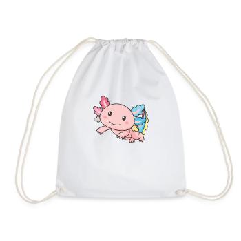Genderflux Drapeau Juin Fierté LGBTQ Axolotl - Sac de sport léger - blanc - Devant