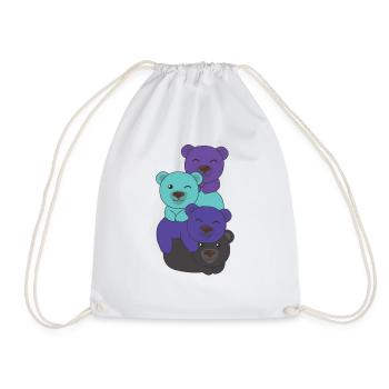 Alexigender Flag Pride LGBTQ Mignon Bear Bunch - Sac de sport léger - blanc - Devant