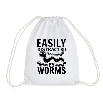 Mignon Ver Lover compost ver facilement de vers - Sac de sport léger - blanc - Devant
