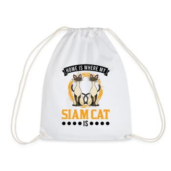Siamkatze Zuhause Siam Cat Siamesische Katze - Turnbeutel - Weiß - Vorne