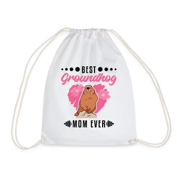 Marmot Mama Groundhog Mom Woodchuck - Drawstring Bag - white - Front
