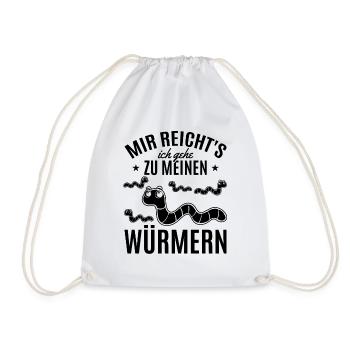Würmer Wurm Sprüche Mir Reicht's Ich Gehe Zu - Turnbeutel - Weiß - Vorne