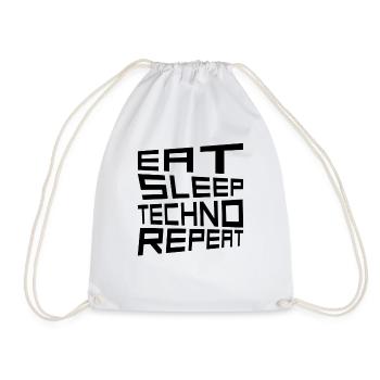 manger du sommeil techno répéter - Sac de sport léger - blanc - Devant