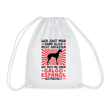 Einen Galgo Espanol streicheln Windhund - Turnbeutel - Weiß - Vorne