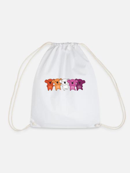Lesbian Flag Pride LGBTQ süßer Koala - Turnbeutel - Weiß