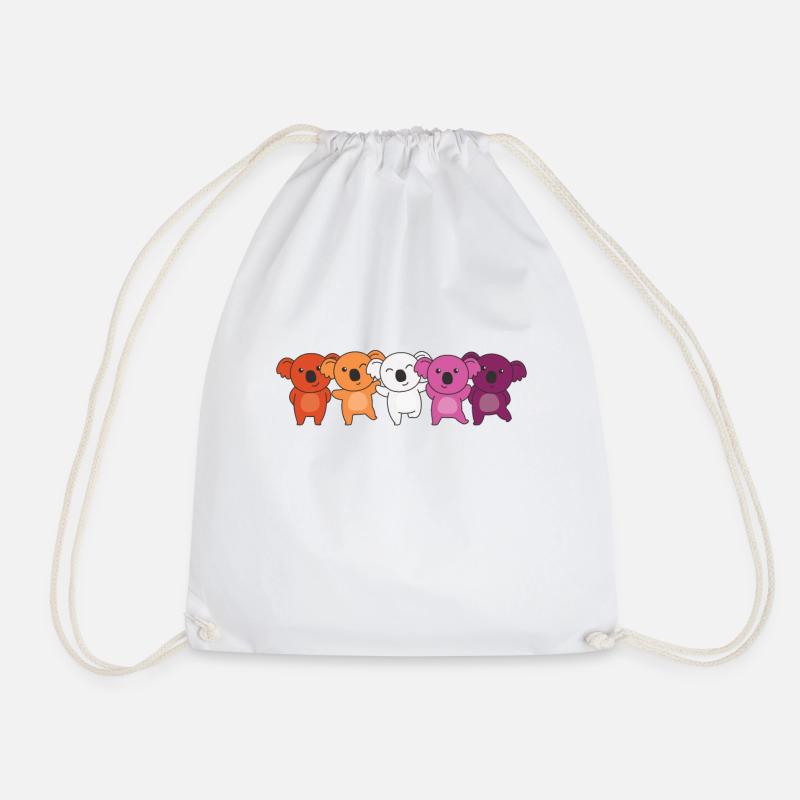 Lesbian Flag Pride LGBTQ süßer Koala - Turnbeutel - Weiß