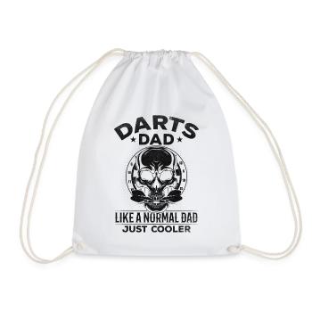 Dart Dad like a normal dad just cooler - - Drawstring Bag - white - Front