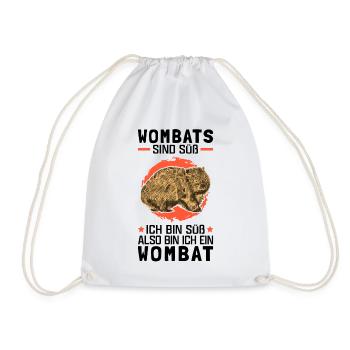 Wombats sind süß Beuteltier Wombat - Turnbeutel - Weiß - Vorne