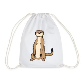 Meerkat Lover Gift Funny Animals - Drawstring Bag - white - Front