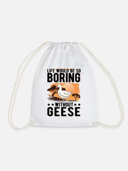 Geese Gift Goose Breeder Goose - Drawstring Bag - white