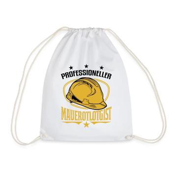 Professional Wallologist Master Mason Maurer - Drawstring Bag - white - Front
