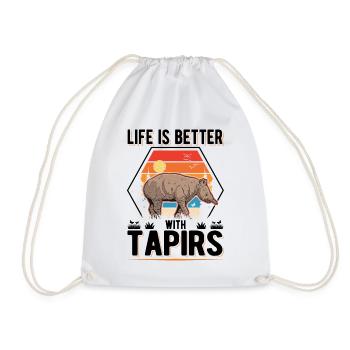 Life is better with Tapirs - Turnbeutel - Weiß - Vorne