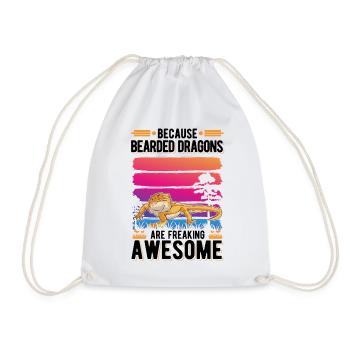 Bearded Dragon Gift Bearded Dragon - Drawstring Bag - white - Front